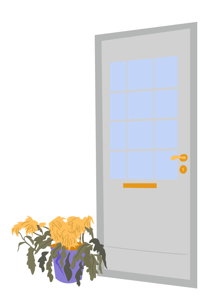 Plant by a door representing personal care